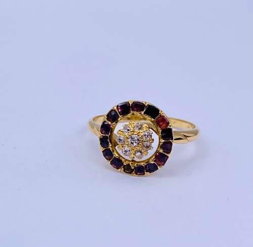 *18CT GOLD RUBY & DIAMOND CYLINDER RING* R1 BIDS