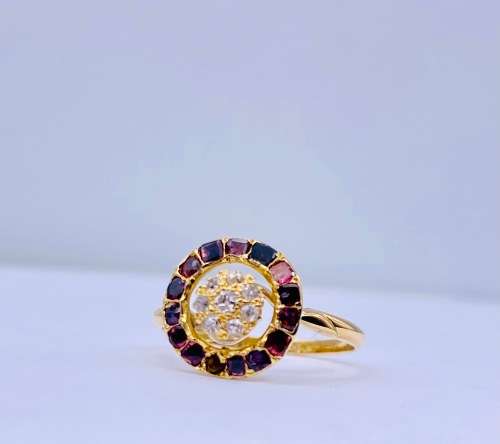 *18CT GOLD RUBY & DIAMOND CYLINDER RING* R1 BIDS