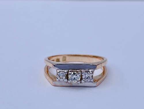 *0.20CT ROSE GOLD VS DIAMOND TRINITY RING* R1 BIDS!