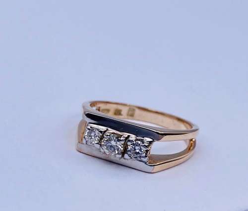 *0.20CT ROSE GOLD VS DIAMOND TRINITY RING* R1 BIDS!