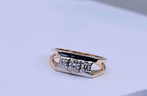 *0.20CT ROSE GOLD VS DIAMOND TRINITY RING* R1 BIDS!