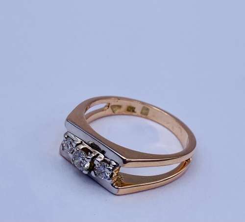 *0.20CT ROSE GOLD VS DIAMOND TRINITY RING* R1 BIDS!