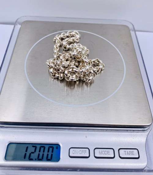 *SOLID SILVER THICK BELCHER NECKLACE* R1 BIDS!