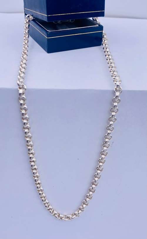 *SOLID SILVER THICK BELCHER NECKLACE* R1 BIDS!