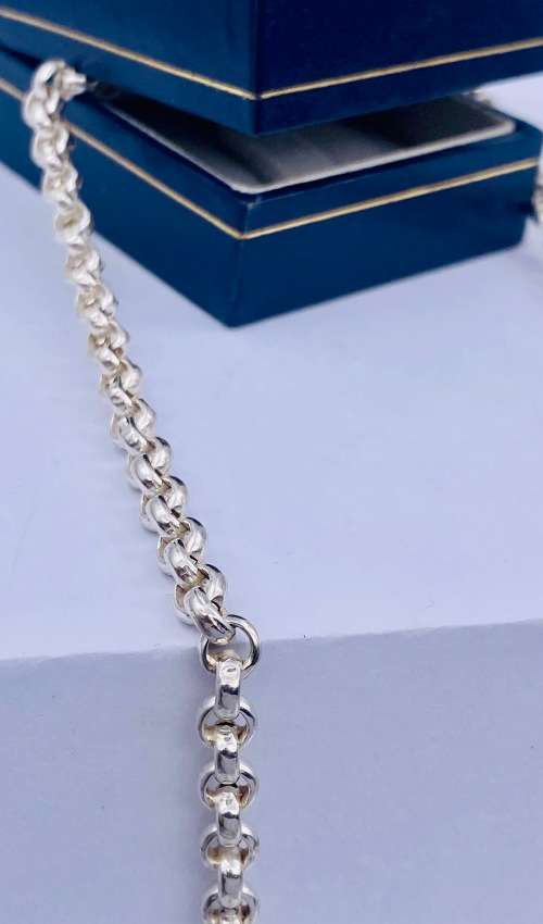 *SOLID SILVER THICK BELCHER NECKLACE* R1 BIDS!