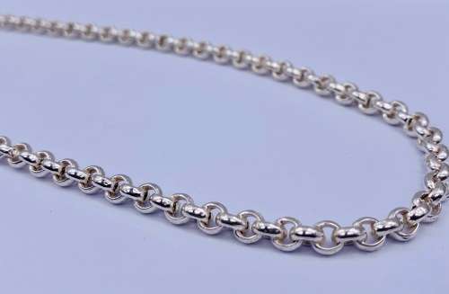 *SOLID SILVER THICK BELCHER NECKLACE* R1 BIDS!