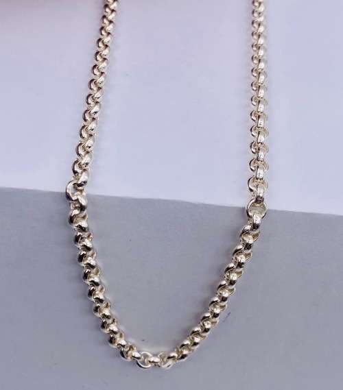 *SOLID SILVER THICK BELCHER NECKLACE* R1 BIDS!