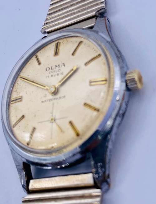 *OLMA POLO 17 RUBIS MENS SWISS WATCH* R1 BIDS!!!