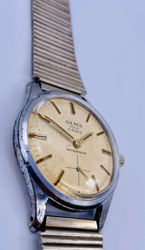 *OLMA POLO 17 RUBIS MENS SWISS WATCH* R1 BIDS!!!
