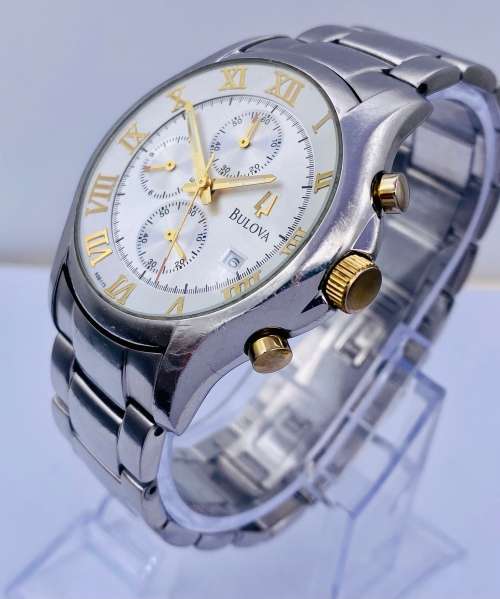*BULOVA MENS GOLD DIAL CHRONOGRAPH* R1 BIDS
