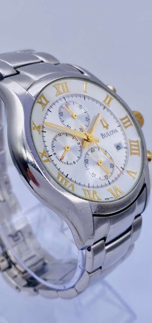 *BULOVA MENS GOLD DIAL CHRONOGRAPH* R1 BIDS