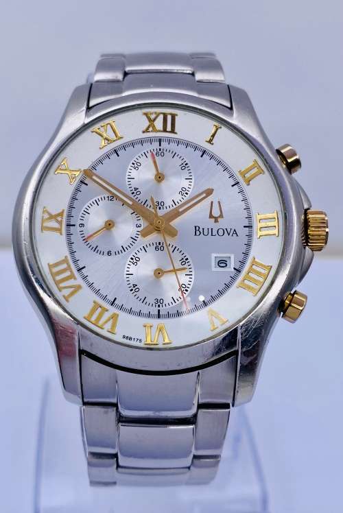 *BULOVA MENS GOLD DIAL CHRONOGRAPH* R1 BIDS