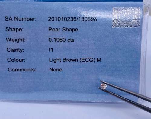 *EGL 0.10CT PEAR CUT DIAMOND* UNUSUAL PINK HUE!