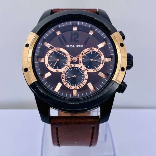 *POLICE MENS BLACK ROSE GOLD  CHRONOGRAPH* R1 BIDS!!!