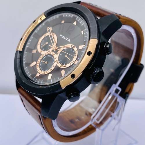 *POLICE MENS BLACK ROSE GOLD  CHRONOGRAPH* R1 BIDS!!!