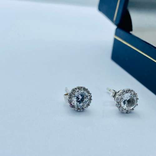 *SILVER CUBIC CLUSTER EARRINGS *R1 BIDS!