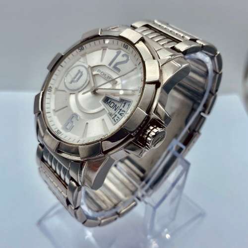 *POLICE STEEL MAXI DAY-DATE MENS WATCH*R1 BIDS