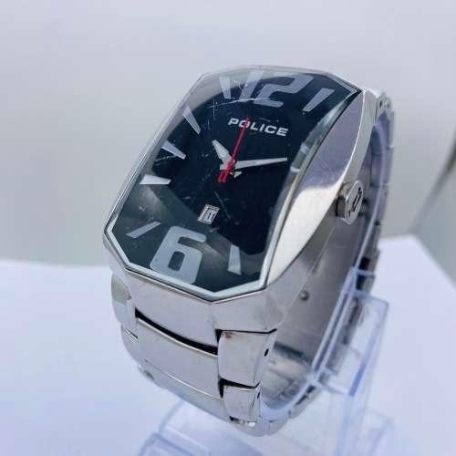 *POLICE EMBLEM STEEL MENS DRESS WATCH*R1 BIDS