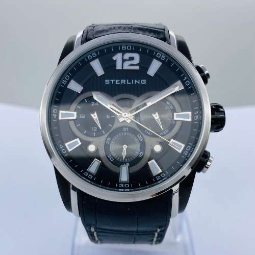 *STERLING BLACKOUT CHRONOGRAPH MENS WATCH* NEW!