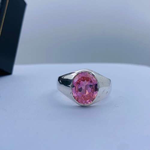 *STUNNING SILVER PINK CZ CYCLOPS RING* R1 BIDS!!!