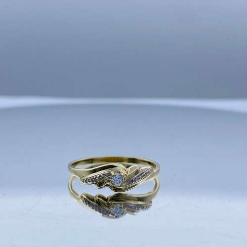 *LUXURY LADIES 0.30CT YELLOW and WHITE GOLD DIAMOND SWIRL RING* R1 BIDS!