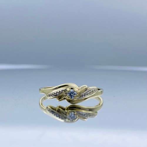 *LUXURY LADIES 0.30CT YELLOW and WHITE GOLD DIAMOND SWIRL RING* R1 BIDS!