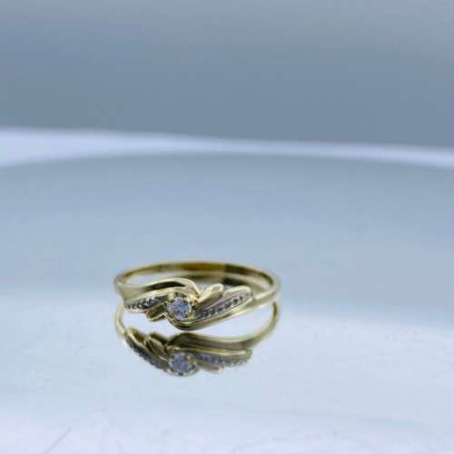 *LUXURY LADIES 0.30CT YELLOW and WHITE GOLD DIAMOND SWIRL RING* R1 BIDS!