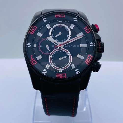 *STERLING RED CARRERA CHRONOGRAPH MENS WATCH* STUNNING WATCH!