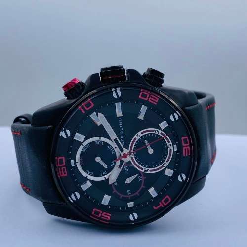 *STERLING RED CARRERA CHRONOGRAPH MENS WATCH* STUNNING WATCH!
