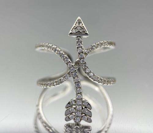 *CUPIDS ARROW ETERNITY CZ SILVER RING* R1 BIDS!!!