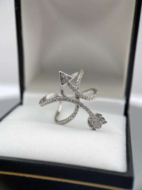 *CUPIDS ARROW ETERNITY CZ SILVER RING* R1 BIDS!!!