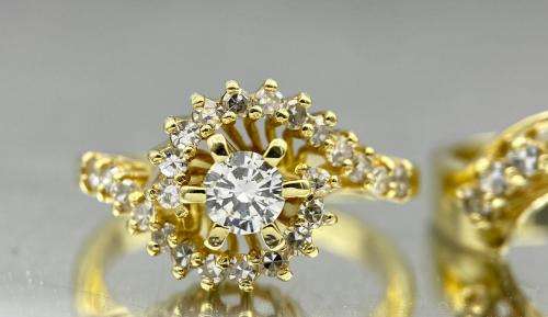 *18CT H VS DIAMOND WEDDING RING SET* 2 RINGS!