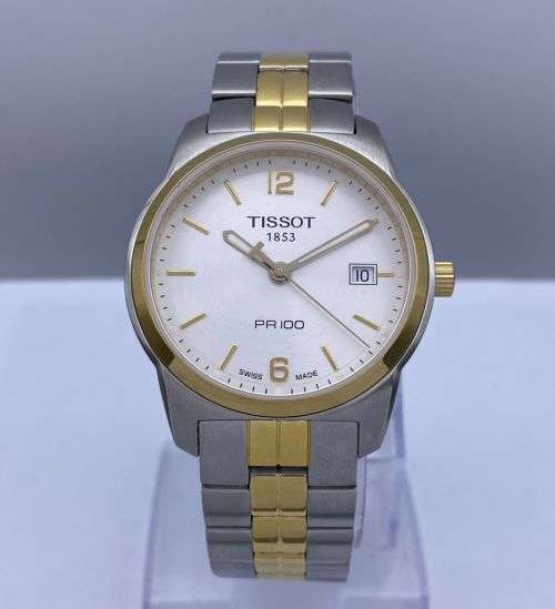 *TISSOT PR100 TWO-TONE STEEL MENS WATCH* R1 BIDS!