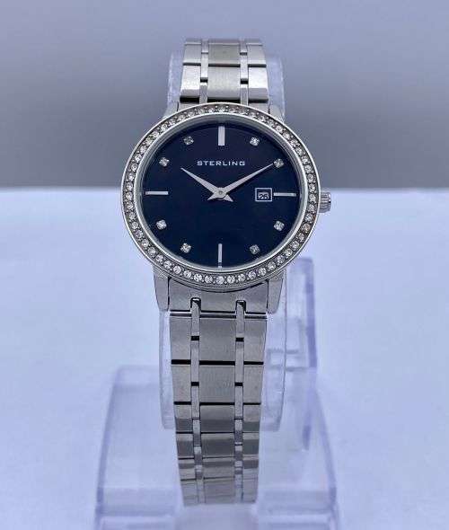 ***NEW STERLING LADIES CZ DIAMANTE DRESS WATCH*** R1 BIDS!!!