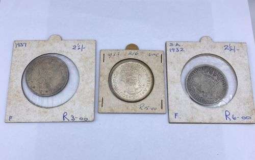 ***LOT OF 3 X SOLID SILVER SHILLING COINS***
