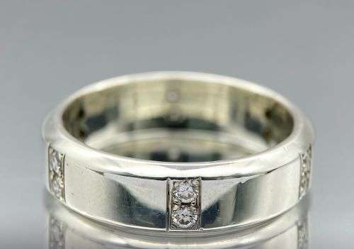 *LUXURY MENS DIAMOND & SILVER ETERNITY CHANNEL RING* R1 BIDS!!!