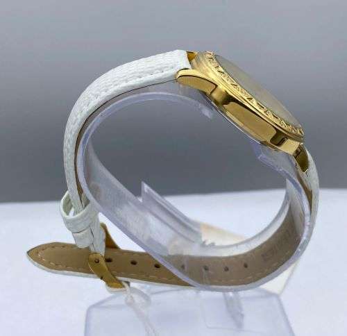 *HALLMARK LADIES GOLD CZ ELEGANCE DRESS WATCH* R1 BIDS!