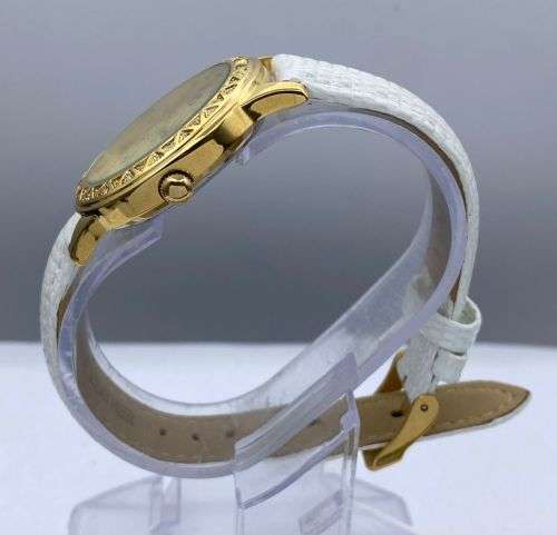 *HALLMARK LADIES GOLD CZ ELEGANCE DRESS WATCH* R1 BIDS!