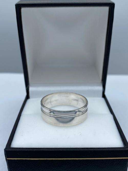 ***DUAL BANDED STERLING SILVER MENS RING!***