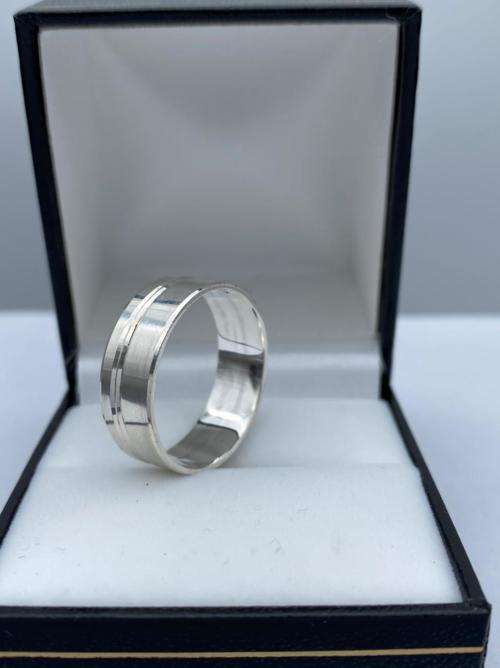 ***DUAL BANDED STERLING SILVER MENS RING!***