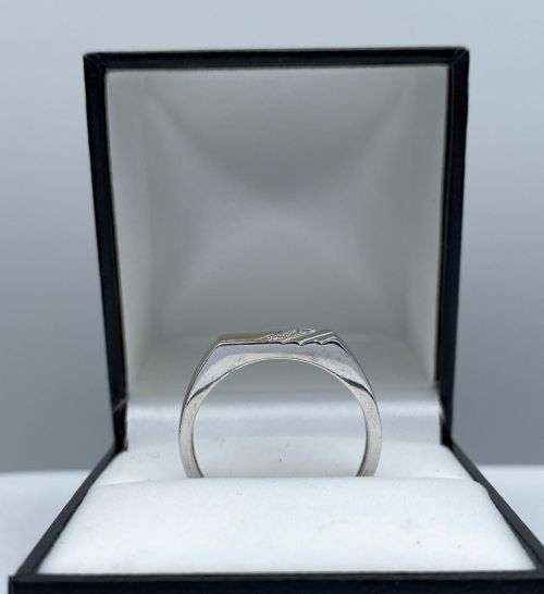 ***9K YELLOW GOLD & SILVER MENS SMALL BLOCK RING!***