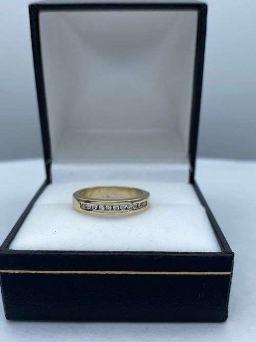 ***0.16CT YELLOW GOLD LUXURY DIAMOND ETERNITY RING*** R1 BIDS!
