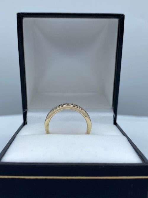 ***0.16CT YELLOW GOLD LUXURY DIAMOND ETERNITY RING*** R1 BIDS!