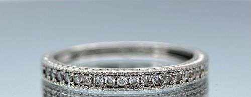 ***AMAZING STERLING SILVER CZ ETERNITY RING*** R1 BIDS!!!