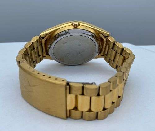 CITIZEN GOLD CQ MENS DAY-DATE DRESS WATCH R1 BIDS!!!