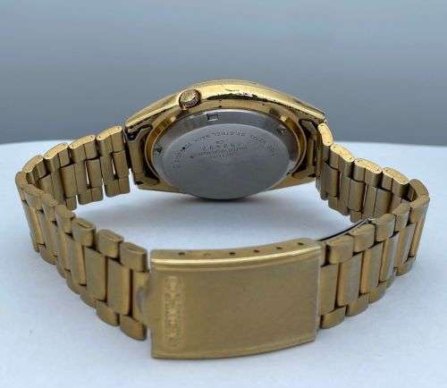 GOLD SEIKO 5 AUTOMATIC MENS DAY-DATE WATCH R1 BIDS!