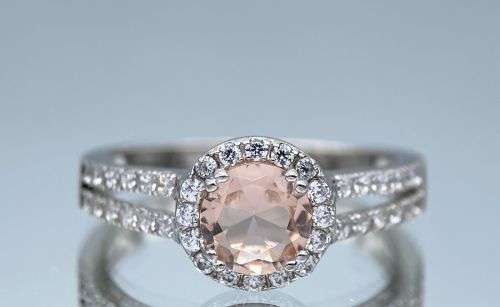 ***LUXURY PINK CZ HALO SPLIT SHANK RING*** R1 BIDS!!!