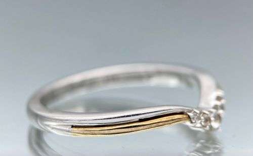 ***9K ROSE GOLD & SILVER DUAL DIAMOND TRINITY RING*** R1 BIDS!