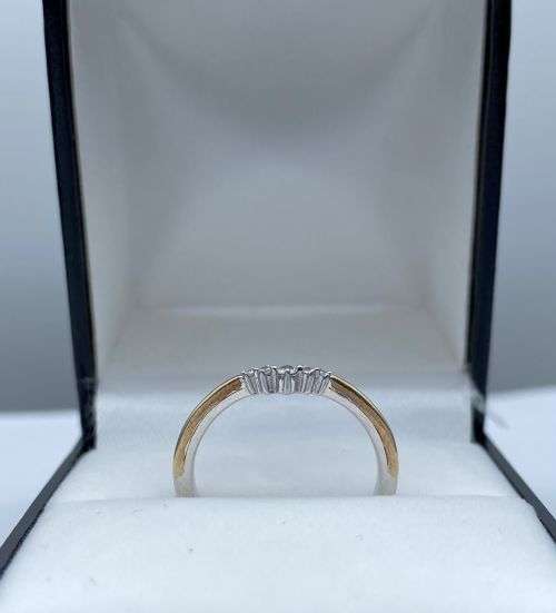 ***9K ROSE GOLD & SILVER DUAL DIAMOND TRINITY RING*** R1 BIDS!