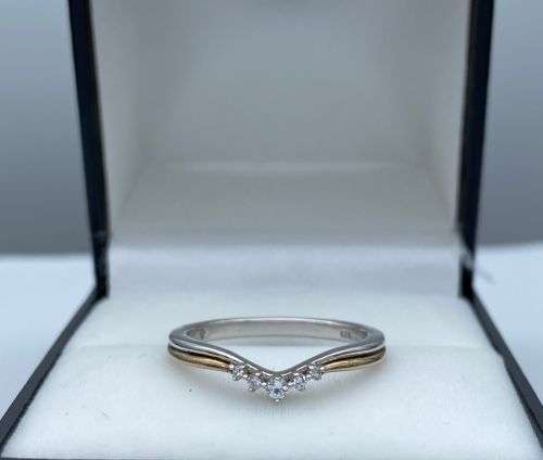 ***9K ROSE GOLD & SILVER DUAL DIAMOND TRINITY RING*** R1 BIDS!